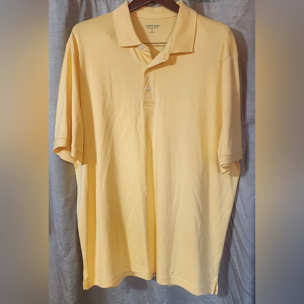 Lands' End Men's Yellow Polo Shirt